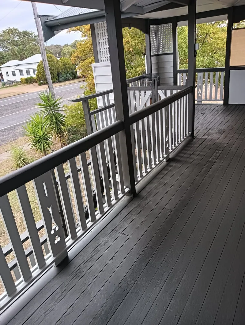 Freshly oiled timber deck and outdoor entertainment area