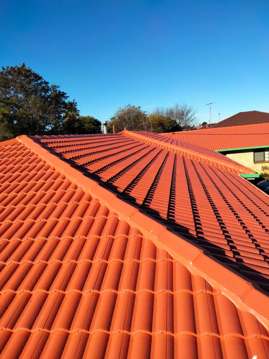 Roof restoration and re-coating on tile roof