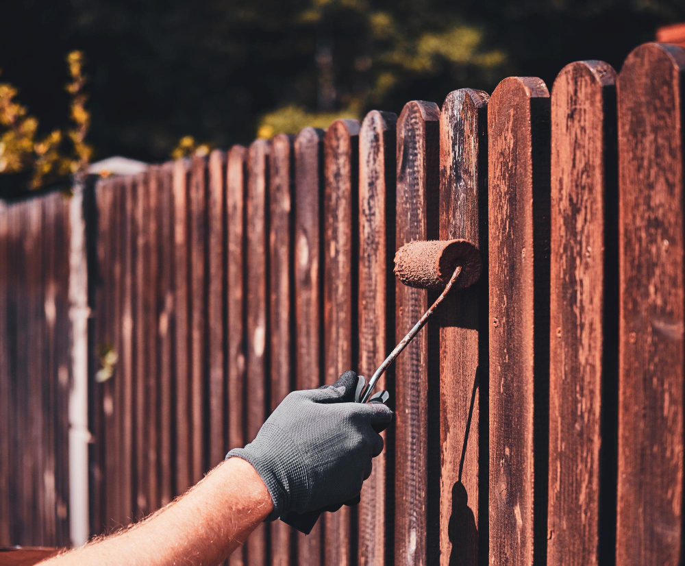 Timber fence painting and protective staining